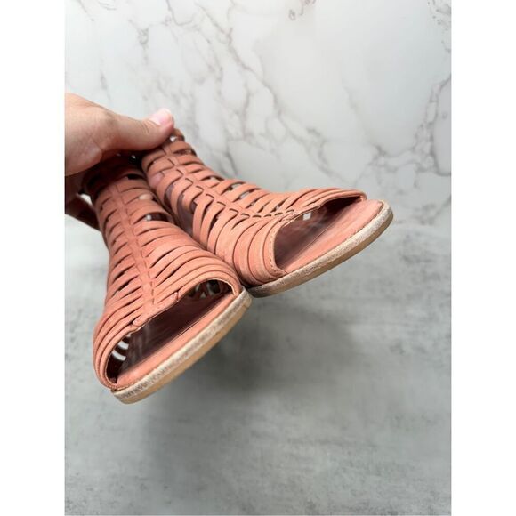 Vince Camuto Gladiator Sandals Womens Revey Coral Leather Open Toe Wedges - Picture 11 of 12